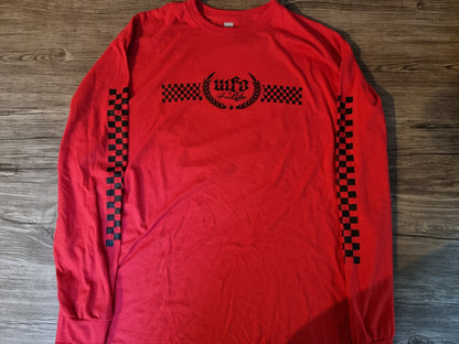 WFO 4 LIFE ™ - "Checker OG Trademark" - Red - Long Sleeve T-Shirt